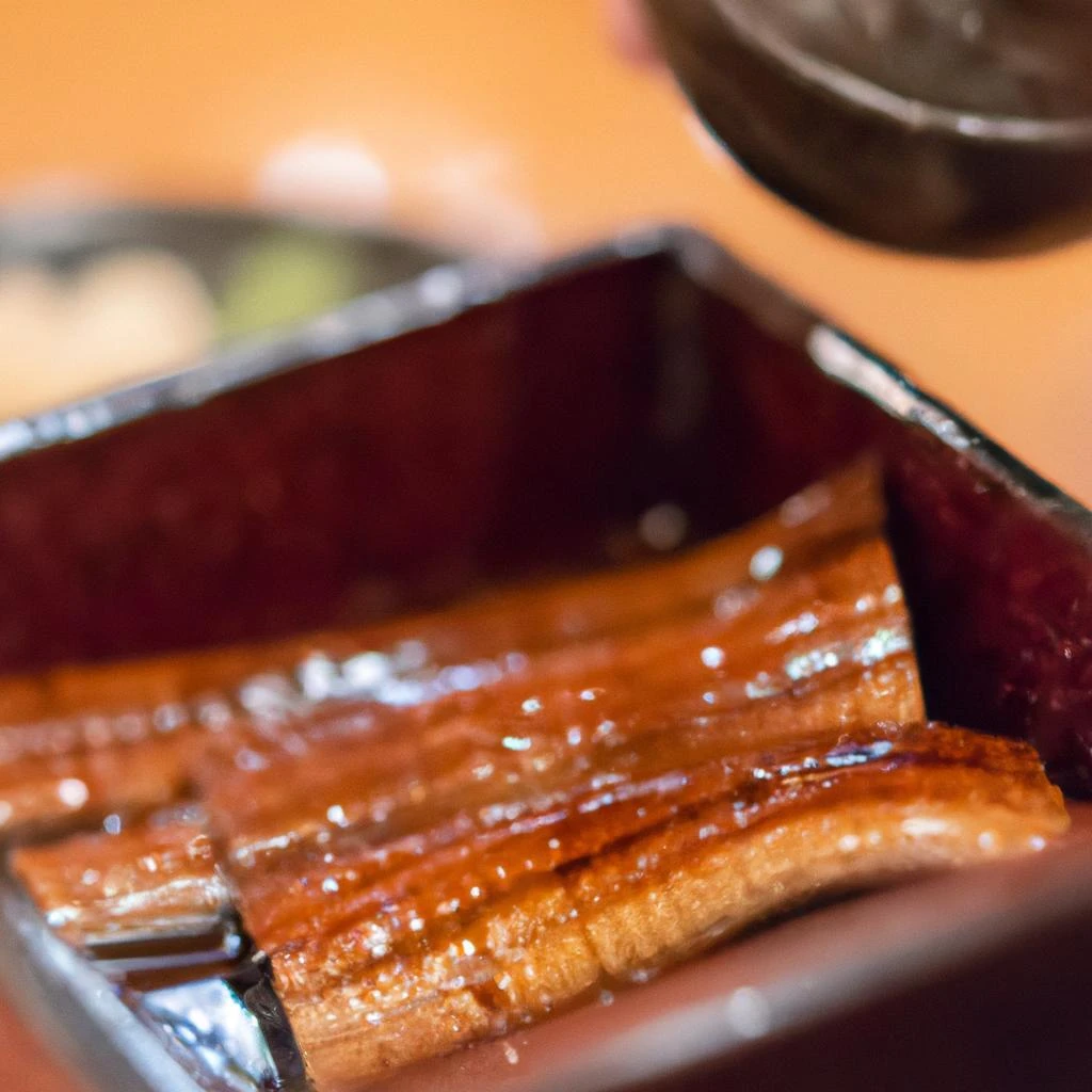 鰻の刺身と日本酒
